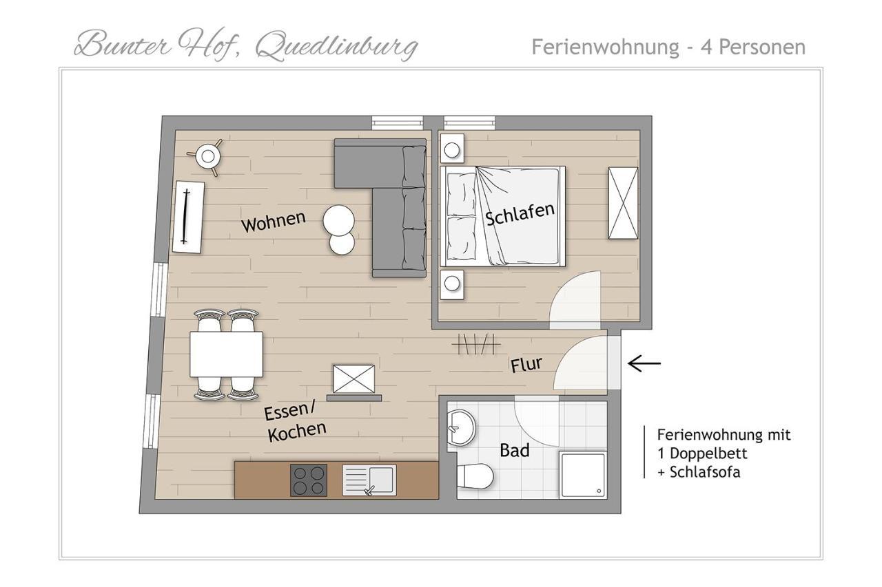 Ferienwohnungen Bunter Hof Quedlinburg Ngoại thất bức ảnh
